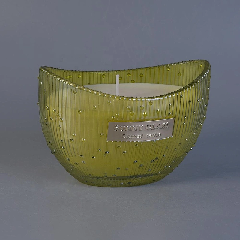 New design wholesales boat shape scented Glass Candle Jar