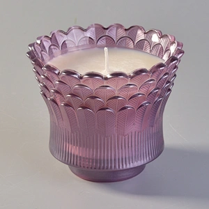 Customized votive luxury feather glass candle holder