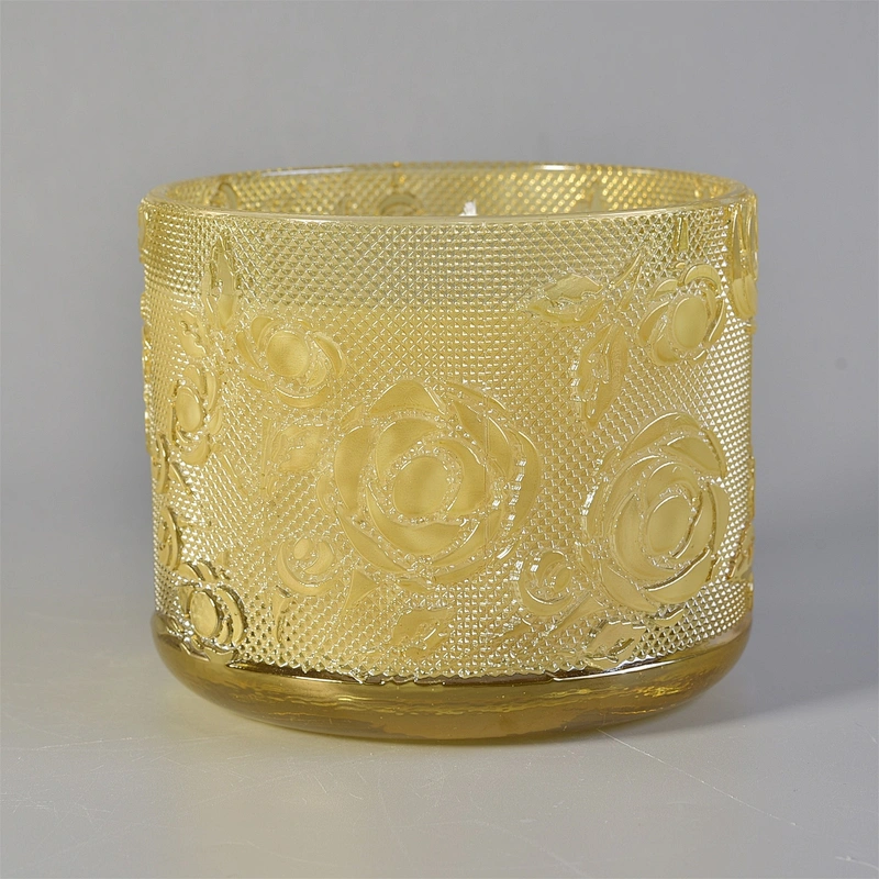 Sunny new rose design luxury tealight Glass candle jar holders