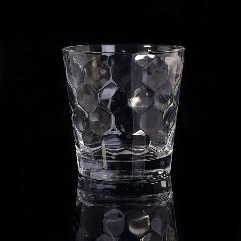 276ml crystal hexagon glass candle holder v shape home decoration wholesale