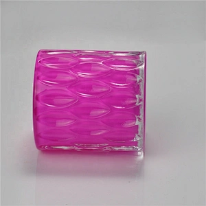 Wholesales tealight pink luxury candle glass jar 6oz 8oz 10oz