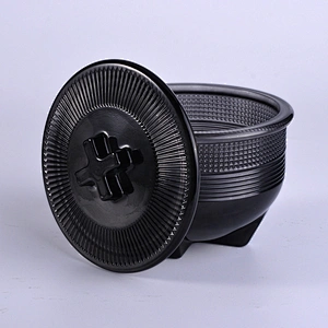 Crystal luxury black glass candle jar with lid