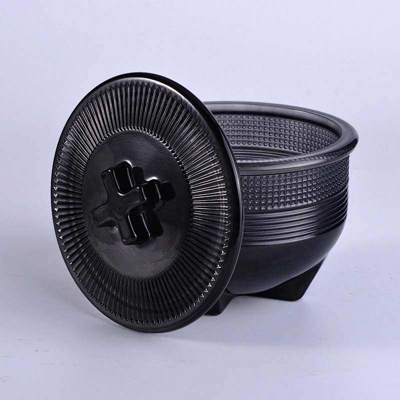 Crystal luxury black glass candle jar with lid