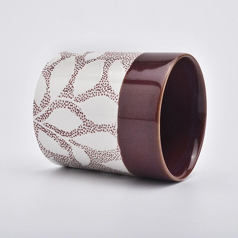 370ml ceramic with painting candle jar ceramic candle holder wedding decor