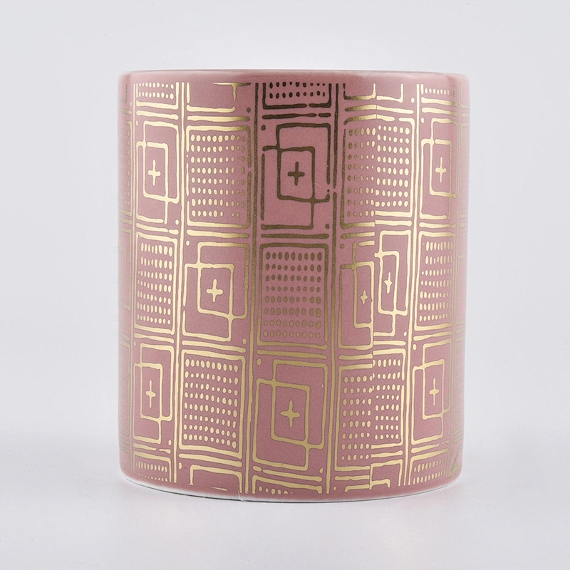Sunny glassware Luxury pink empty ceramic candle jar 10oz 20oz