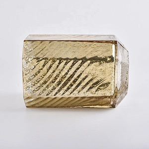 Sunny Hexagon gold luxury glass candle holder