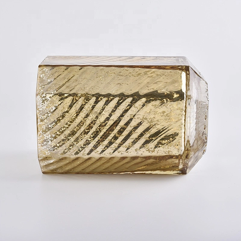 Sunny Hexagon gold luxury glass candle holder