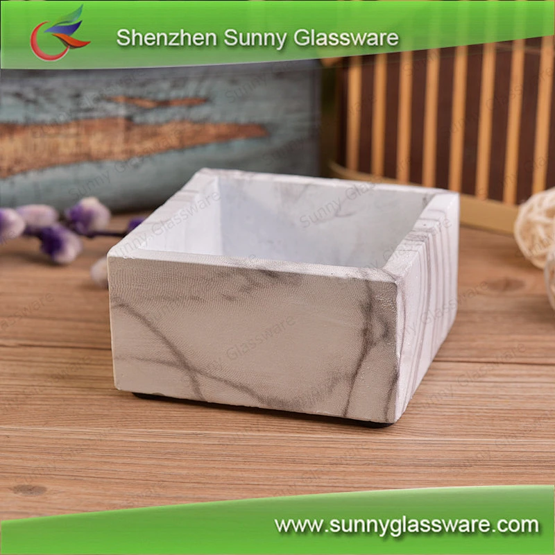 Square cement hurricane candle container wholesales