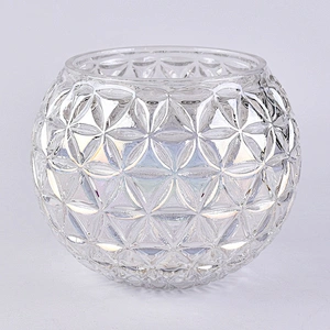 Clear personalized candle container tea light glass scented candle vessel wedding decor in bulk