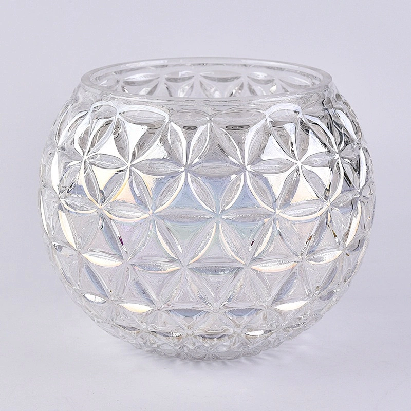 Clear personalized candle container tea light glass scented candle vessel wedding decor in bulk