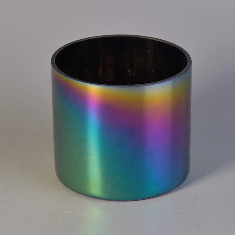Luxury electroplating spraying candle holder glass votive candle jar home decorative factory
