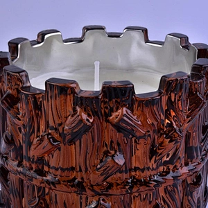 Luxury decorative empty amber tree Glass candle containers