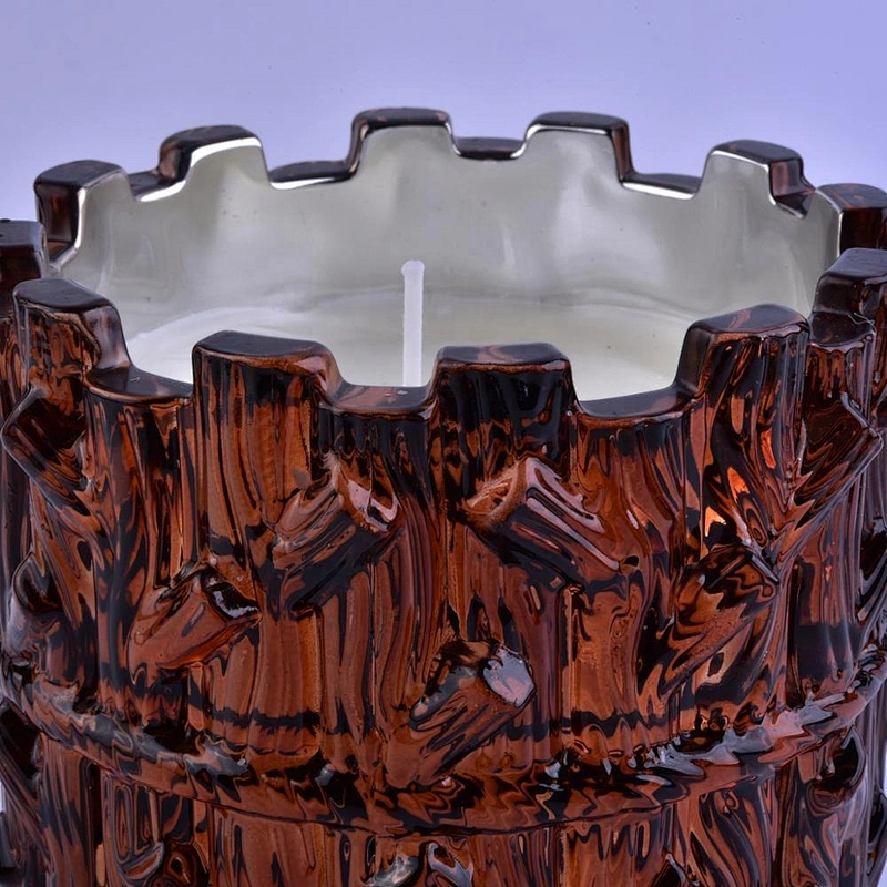 Luxury decorative empty amber tree Glass candle containers