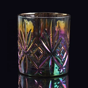 Antique plating candle jar glass table candle bottle home decoration