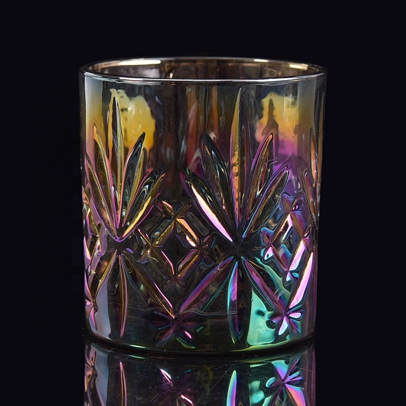Antique plating candle jar glass table candle bottle home decoration