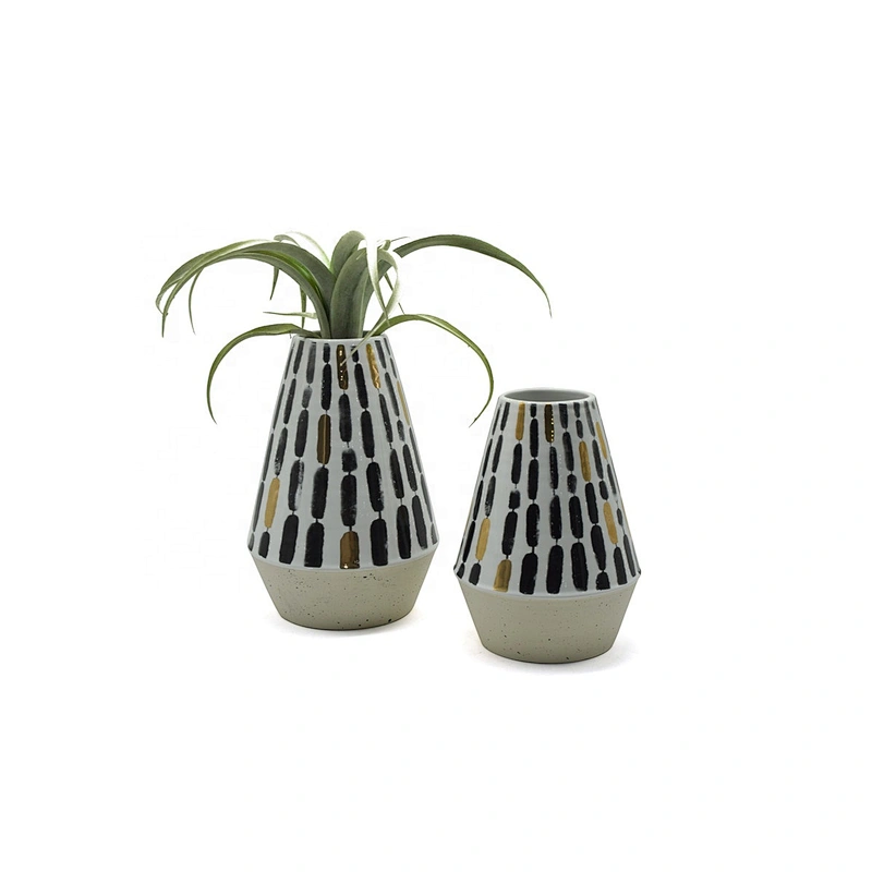 Black Lines Ceramic Vases and Pots for Flower Home Decoration Wholesales