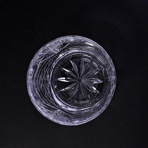 Clear leaves engraved glass candle holders wholesale for home decoration