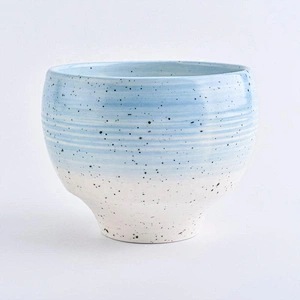 Sunny new design Luxury round blue ceramic candle bowl