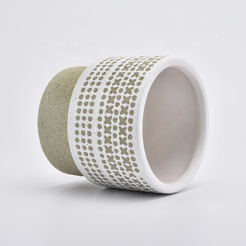 Mable ceramic candle jars frosted candle holders wedding decoration