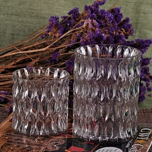 Wholesale cylinder empty crystal  glass candle holder
