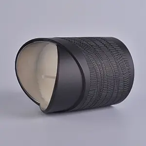 unique glass candle holder in heart shape black candle jar electroplated