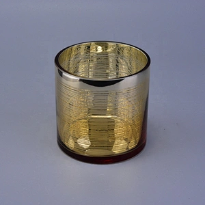 600ml Shinny Gold Glass Candle Holders Home Decoration