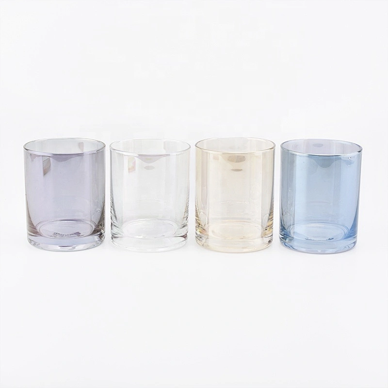 Wholesale cylinder glass candle  holders multi colors home decoration