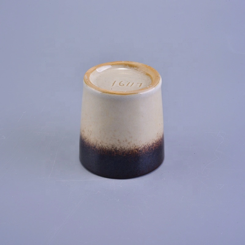 Amber mable ceramic candle iridescent jars wholesales