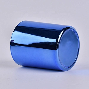 wholesale blue glass electroplated tealight candle holder wedding decor