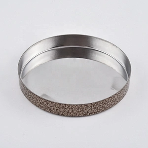 Supplier round Custom amber metal lid for candle holder