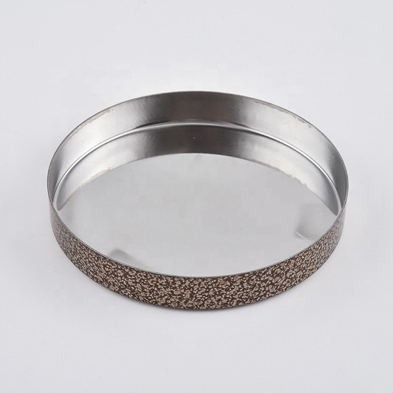 Supplier round Custom amber metal lid for candle holder