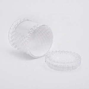 9oz White Glass Candle Vessels with Glass Lids Home Decor Wholesales