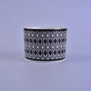 luxury soy wax modern black ceramic candle jars round