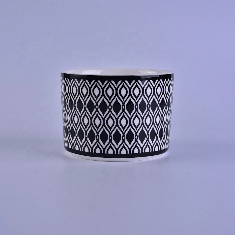 luxury soy wax modern black ceramic candle jars round