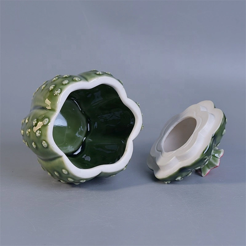 Luxury ceramic votive candle jar with cover