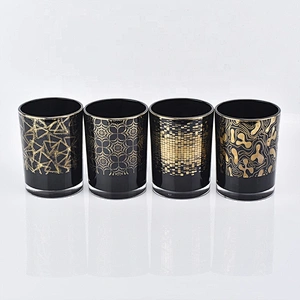 Sunny design black spraying cylinder luxury glass candle holder