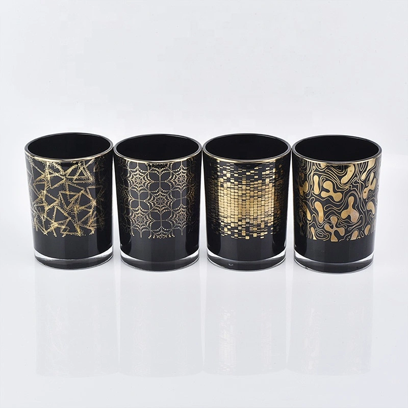 Sunny design black spraying cylinder luxury glass candle holder