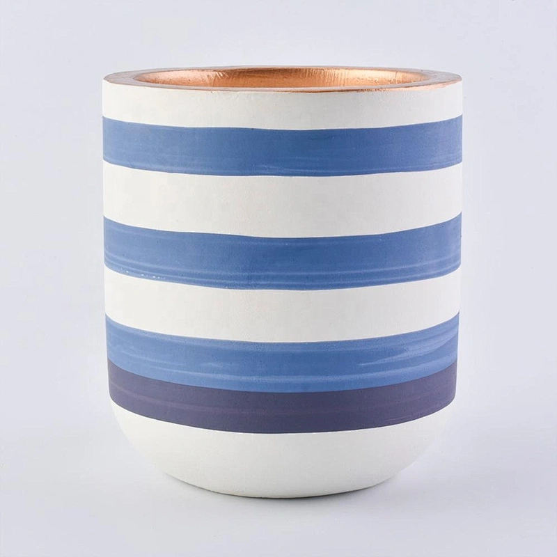 Wholesales blue scented ceramic holder for luxury candle making