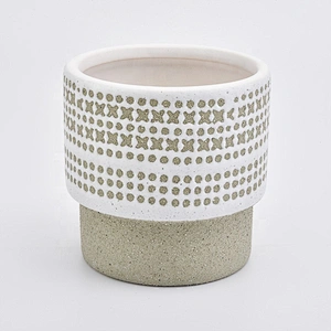 Mable ceramic candle jars frosted candle holders wedding decoration