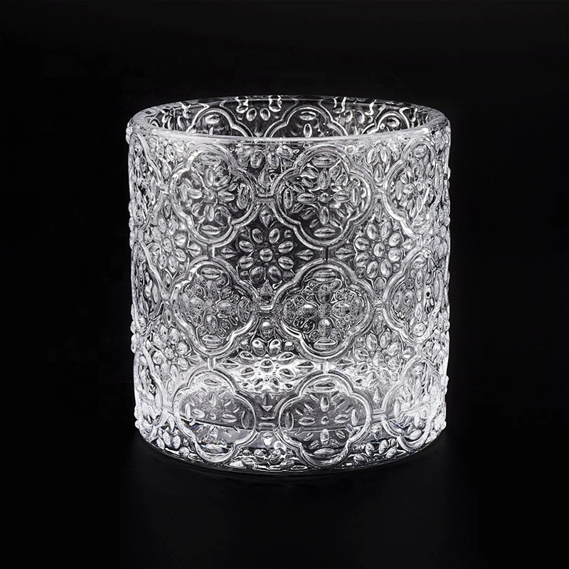 Luxury embossed glass votive candle holder home decor in bulk