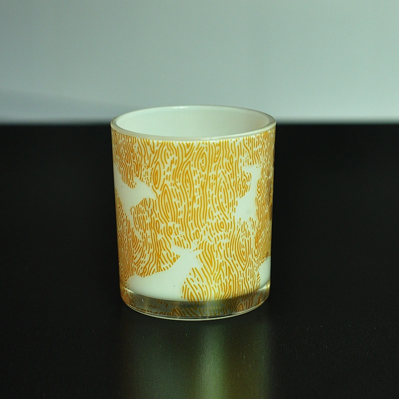 10oz Luxury gold electroplated glass candle jar with wood lid