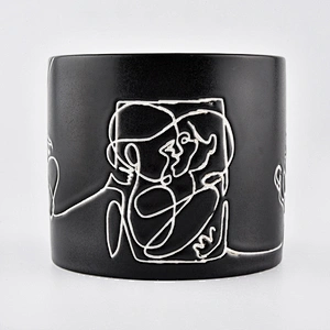 high quality 8X9cm matte black candle glass jar with lid