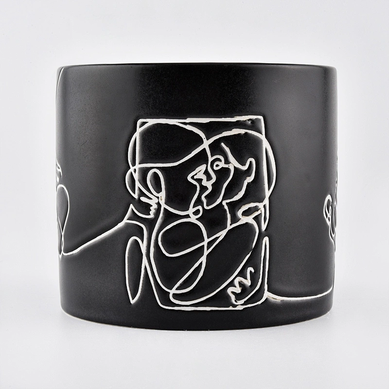 high quality 8X9cm matte black candle glass jar with lid