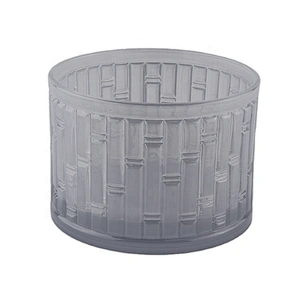 frosted colored glass candle jar