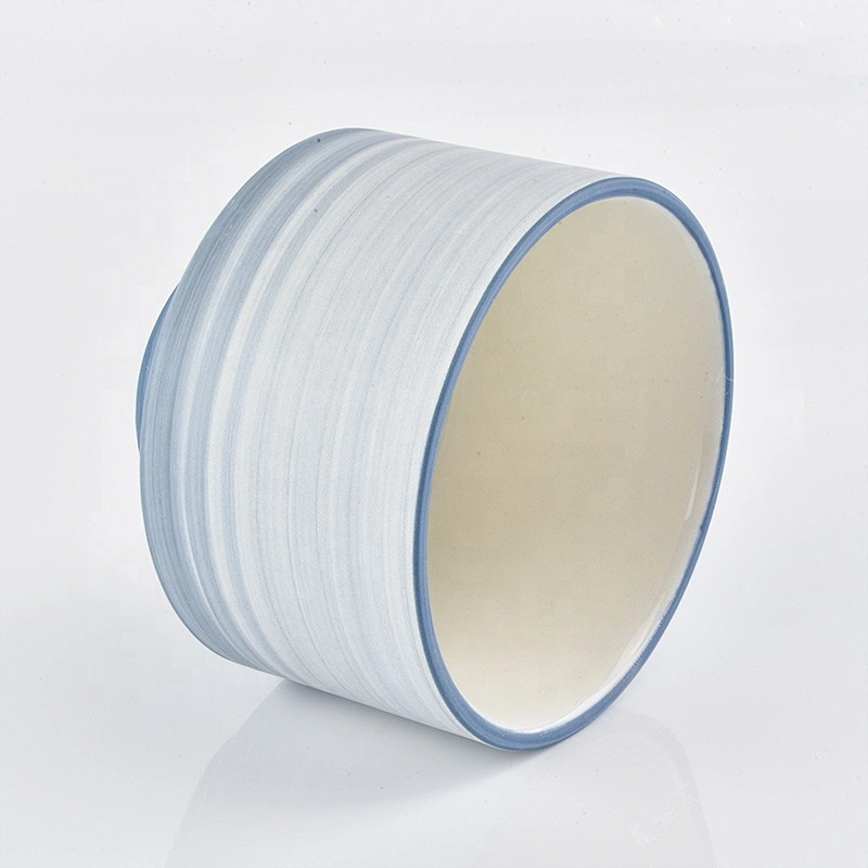 matte light blue glazed ceramic candle jars