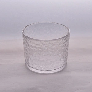 Transparent spraying candle vessel glass candle jar home decorative in bulk