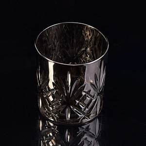 Luxury embossed candle jar glass tealight candle holder wholesales