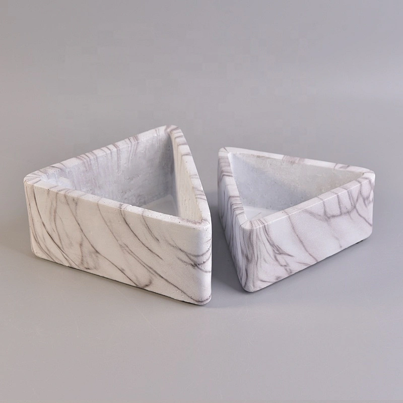 Triangle concrete candle jar custom home decor