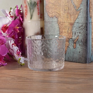 Transparent spraying candle vessel glass candle jar home decorative in bulk