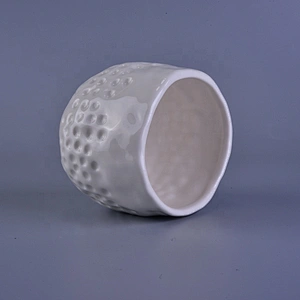 Customized decorative white ceramic candle jars 6oz 8oz 10oz